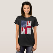 Country Flag Design  Half USA Half England T-Shirt (Vorne ganz)