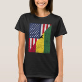 Country Flag Design  Half USA Half Ghana T-Shirt (Vorderseite)