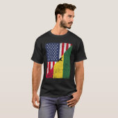 Country Flag Design Half USA Half Ghana T-Shirt (Vorne ganz)
