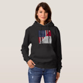 Country Flag Design Half USA Half Malta Hoodie (Vorne ganz)