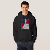 Country Flag Design Half USA Half Malta Hoodie (Vorne ganz)