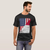 Country Flag Design  Half USA Half Malta T-Shirt (Vorne ganz)