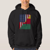 Country Flag Half USA Half Cameroon Hoodie (Vorderseite)