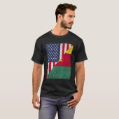 Country Flag Half USA Half Cameroon T-Shirt (Vorne ganz)