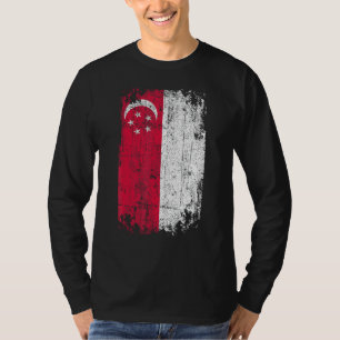 Country Flag Souvenir Grunge Flag Singapur T-Shirt