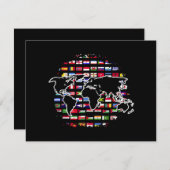 Country Flags World Map Reisen International Wo Begleitkarte (Vorne/Hinten)