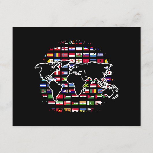 Country Flags World Map Reisen International Wo Begleitkarte (Vorderseite)