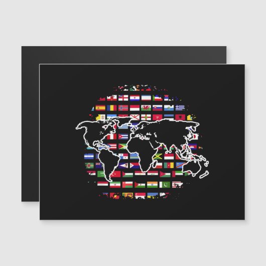 Country Flags World Map Reisen International Wo Magnetkarte (Vorne/Hinten)