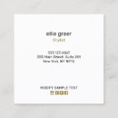 Country Floral Boho Boutique Stylist Quadratische Visitenkarte (Rückseite)