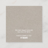 Country Floral Boho Kraft Stuhlvorführung Quadratische Visitenkarte (Rückseite)