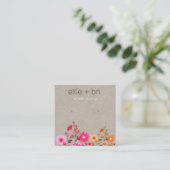 Country Floral Boho Kraft Stuhlvorführung Quadratische Visitenkarte (Stehend Vorderseite)