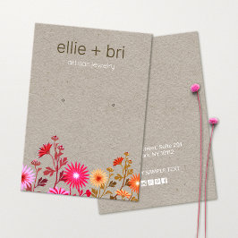 Country Floral Boho Kraft Stuhlvorführung Visitenkarte