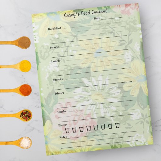 Country Floral Food Journal - Trendy Meal Taary Notizblock