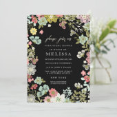 Country Floral Garden Brautparty Einladung (Stehend Vorderseite)