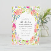 Country Floral Garden Brautparty Einladung (Stehend Vorderseite)