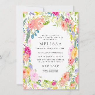 Country Floral Garden Brautparty Einladung