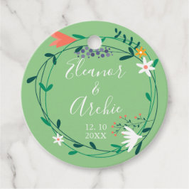 Country Floral Garland Hochzeit Geschenkanhänger