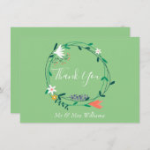 Country Floral Garland Vielen Dank Dankeskarte (Vorne/Hinten)