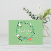Country Floral Garland Vielen Dank Dankeskarte (Stehend Vorderseite)