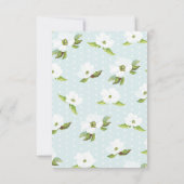 Country Floral Gingham Pink Blue Wedding RSVP Karte (Rückseite)