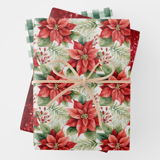 Country Floral Kariert Bauernhof Weihnachten Geschenkpapier Set (Beispiel)