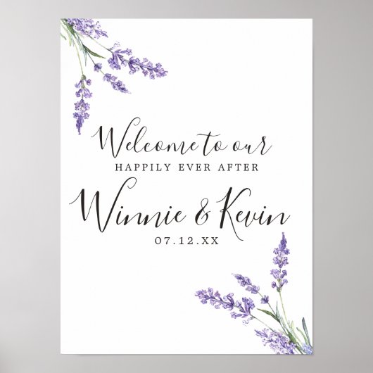 Country floral, Lavender Wedding Poster (Vorne)