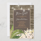 Country Floral Mason Jar String Light Baby Dusche Einladung (Vorderseite)