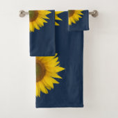 Country Floral Sonnenblumen Sommer Navy Blau Badhandtuch Set (Insitu)