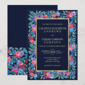 Country Floral Strawberries Wasserfarbenhochzeit Einladung (Vorne/Hinten)