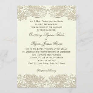 Country Floral Vintag Lace Design Hochzeit Einladung
