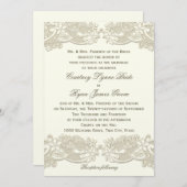 Country Floral Vintag Lace Design Hochzeit Einladung (Vorne/Hinten)