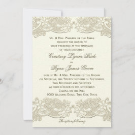 Country Floral Vintag Lace Design Hochzeit Einladung