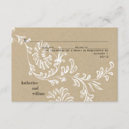Country Floral Wedding RSVP Karte