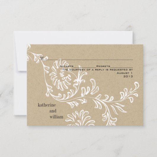 Country Floral Wedding RSVP Karte (Vorderseite)