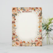 Country Flowers on Burlap Stationery Paper Briefbogen (Stehend Vorderseite)