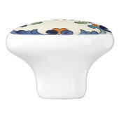 Country Folk Flower Mediterranean Blue Orange Keramikknauf (Seitenansicht)