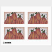 Country Folk Pumpkin Label Rechteckiger Aufkleber (Blatt)
