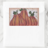 Country Folk Pumpkin Label Rechteckiger Aufkleber (Tasche)
