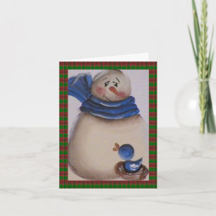 Country Folk Snowman Feiertagskarte