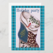 Country Folk Snowman Holiday Party Einladung (Vorne/Hinten)