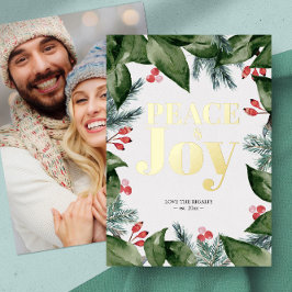 Country Foto Merry Holiday Cards Botanisch Folien Feiertagskarte