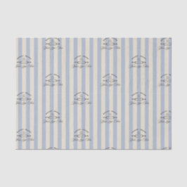 Country French Blue Strip Bakery Logo Business Seidenpapier