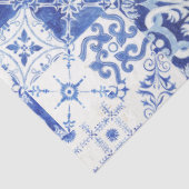 Country French Farm Blue White Tile Decoupage Seidenpapier (Ausschnitt)