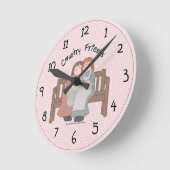Country Friends Wall Clock Runde Wanduhr (Winkel)