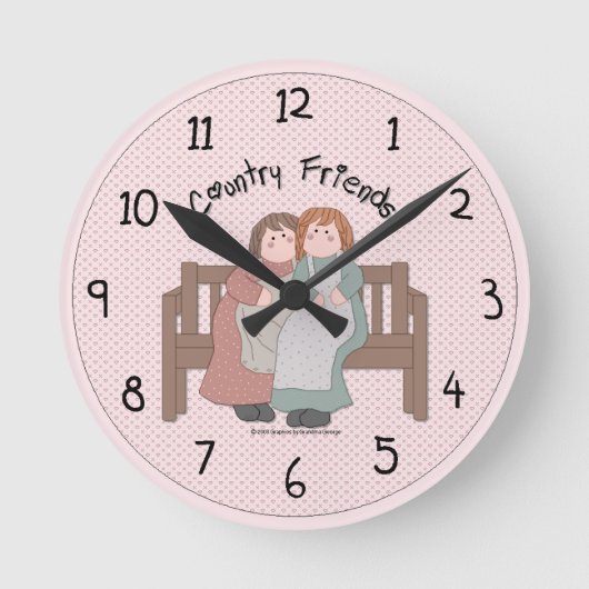 Country Friends Wall Clock Runde Wanduhr (Vorderseite)