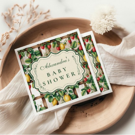 Country Fruit Garden Baby Shower Serviette