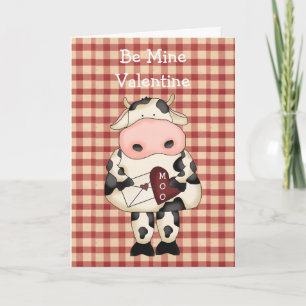 Country Fun Moo Cow Valentine's Day Card Feiertagskarte