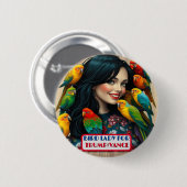 Country Gals Bird Lady für Trump/Vance Button (Vorne & Hinten)