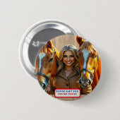 Country Gals Horse Lady für Trump/Vance Button (Vorne & Hinten)