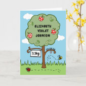 Country Garden Apple Tree New Baby Karte (Gelbe Blume)